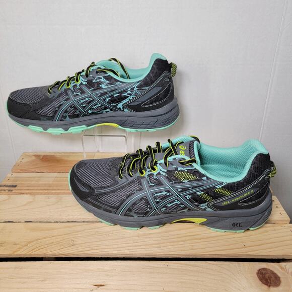 Asics Dark Grey Teal Trim Gel-Venture 6 Athletic Shoes - Size 10.5 - Picture 4 of 7